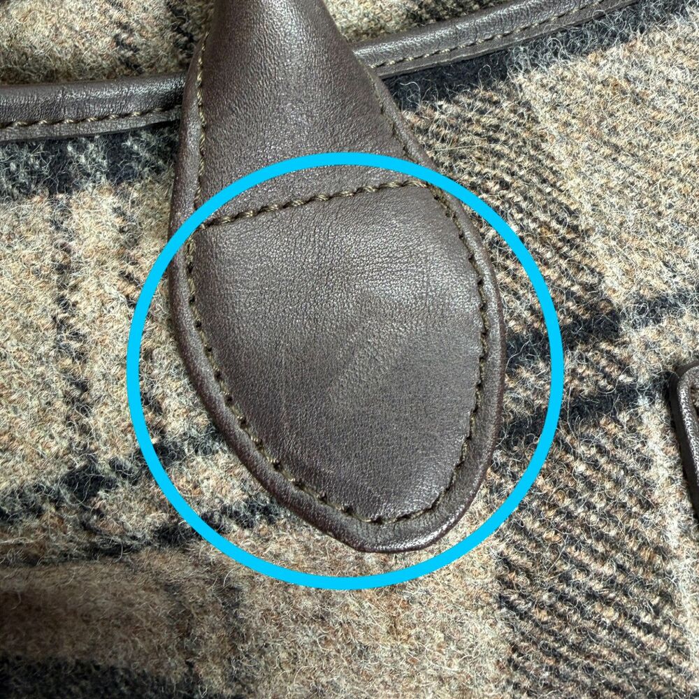 Barbour Winter Tartan Should Tote Zipper Bag Plaid 100% Wool with Cotton Lining - Picture 12 of 12